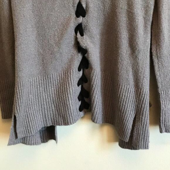 Daytrip M cardigan long sleeve pockets gray black criss cross - Picture 7 of 7